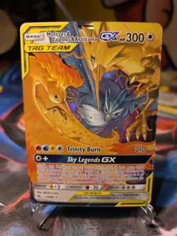 Pokemon TCG Moltres Zapdos Articuno GX 44/68 Hidden Fates Full Art Holo NM M - Image 1