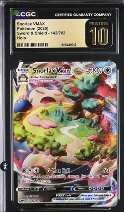 Snorlax VMAX 142/202 CGC PRISTINE 10 Sword & Shield Pokemon TCG - Image 1