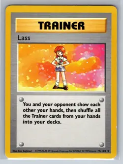 Pokemon TCG Lass Trainer 75/102 Base Set Shadowless Rare Vintage - Image 1