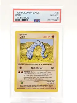 ONIX 1999 POKEMON GAME BASE 1ST EDITION COMMON 56/102 PSA 8 Q0004 - Image 1