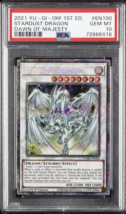 2021 YU-GI-OH! DAMA-DAWN OF MAJESTY 1ST ED #EN100 STARDUST DRAGON PSA 10 - Image 1