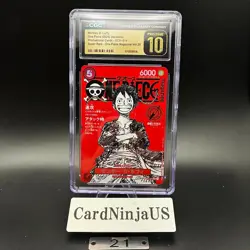 CGC PRISTINE 10 Luffy ST21-014 One Piece Magazine Weekly Shonen Jump Promo 21 - Image 1
