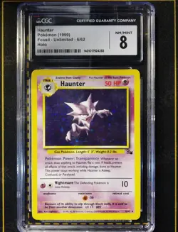 1999 POKEMON FOSSIL UNLIMITED 6/62 HAUNTER HOLO CGC 8 - Image 1
