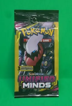 Rare Hanging Pokemon Unified Minds 3-Card Booster Pack Sealed Darkrai & Umbreon - Image 1