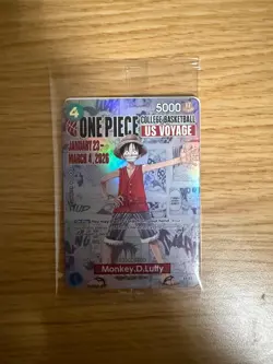One Piece Monkey D. Luffy US Voyage College Basketball Promo Card Gonzaga SEALED - Image 1