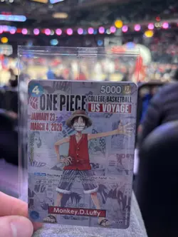 One Piece Monkey D Luffy US Voyage Card, College Basketball St. John's SEALED - Image 1