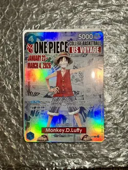 One Piece Monkey D Luffy US Voyage Card, College Basketball St. John's SEALED - Image 1