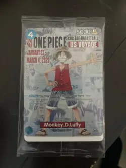 One Piece Monkey D Luffy US Voyage Card, College Basketball St. John's SEALED - Image 1