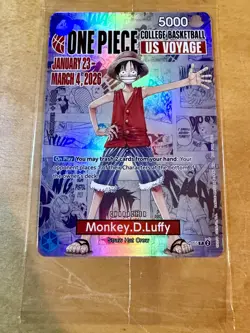 One Piece Monkey D Luffy US Voyage Card, College Basketball St. John's SEALED - Image 5