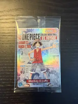 One Piece Monkey D Luffy US Voyage Card, College Basketball St. John's SEALED - Image 2