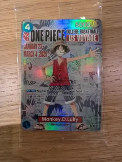 One Piece Monkey D Luffy US Voyage Card, College Basketball St. John's SEALED - Image 4