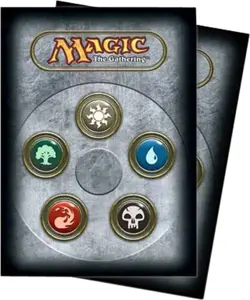 Ultra Pro Magic MTG Mana 3 All 5 Colors Standard Deck Protectors/Sleeves (80ct) - Image 1