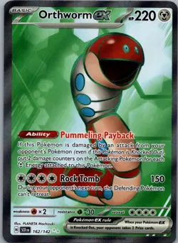 Orthworm ex 162/142 Ultra Rare Stellar Crown Pokemon Lightly Played - Image 1