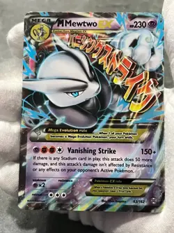 Pokemon TCG M Mewtwo EX 63/162 XY Breakthrough Holo Mega Moderately Played - Image 3