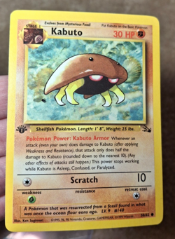 1999 POKEMON TCG FOSSIL SET 1ST EDITION KABUTO CARD 50/62 - Image 1