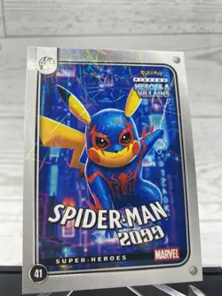 Pikachu as Spider-Man 2099 Lazer Holo Marvel Hero & Villain Non-Pokemon Fan Art - Image 3