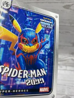 Pikachu as Spider-Man 2099 Lazer Holo Marvel Hero & Villain Non-Pokemon Fan Art - Image 4
