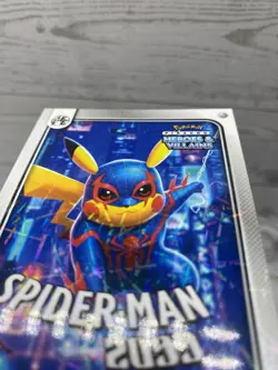Pikachu as Spider-Man 2099 Lazer Holo Marvel Hero & Villain Non-Pokemon Fan Art - Image 5