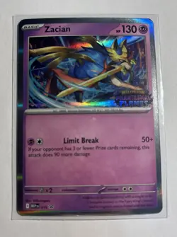 Zacian 015 STAMPED Prerelease Phantasmal Flames Black Star Promo Pokemon TCG NM - Image 1