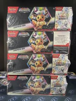 (4) Sam’s Club Pokemon Prismatic Evolutions Surprise Box & Booster Bundle SEALED - Image 1