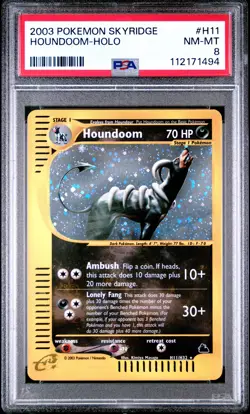 2003 POKEMON SKYRIDGE #H11 HOUNDOOM-HOLO PSA 8 - Image 1