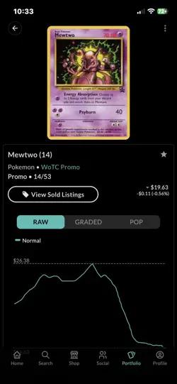 Pokemon TCG Mewtwo 14/53 Black Star Promo Near Mint Vintage Rare - Image 4