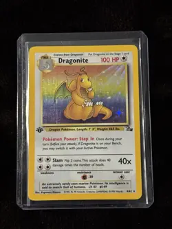 Dragonite Fossil First Edition 4/62 Pokemon Holo LP - Image 1