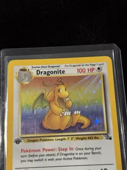 Dragonite Fossil First Edition 4/62 Pokemon Holo LP - Image 2