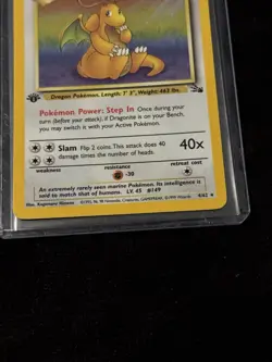 Dragonite Fossil First Edition 4/62 Pokemon Holo LP - Image 3