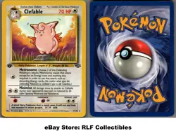 1999 Pokemon, Jungle, #17/64 Clefable, 1st Edition, Rare - Image 1
