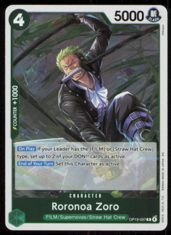 Roronoa Zoro OP13-037 Carrying On His Will Foil One Piece NM - Image 1
