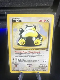 Pokemon TCG Snorlax Card 30/130 Base Set 2 Vintage Non-Holo Rare - Image 1