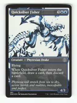 Quicksilver Fisher (Showcase) C Phyrexia: All Will Be One 287 LP Foil MTG - Image 1