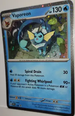 🌀 Pokemon Vaporeon Fart Swirl 🌀 Cosmo Holo 168 Black Star Promo Rare 🌀 - Image 1