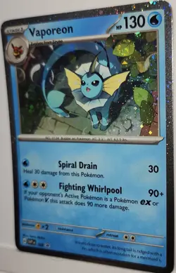 🌀 Pokemon Vaporeon Fart Swirl 🌀 Cosmo Holo 168 Black Star Promo Rare 🌀 - Image 3