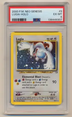 PSA 6 Pokemon Neo Genesis Unlimited Holo Rare Lugia 9/111 EX/MT Condition! - Image 1
