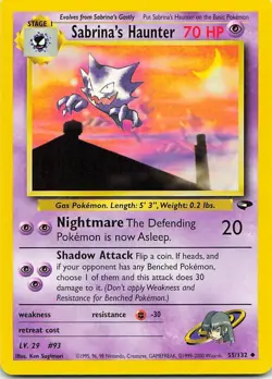 Sabrina's Haunter 55/132 Gym Challenge Uncommon LP Pokemon TCG - Image 1