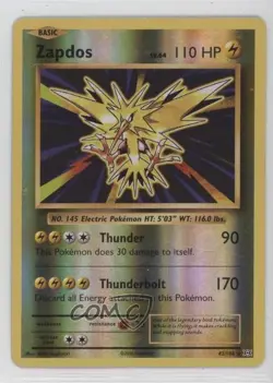 Zapdos Reverse Foil Pokemon XY Evolutions 20th Anniversary #42 - Image 1