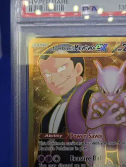 Pokemon Destined Rivals Team Rocket’s Mewtwo ex 240/182 Gold Hyper Rare PSA 10 - Image 3