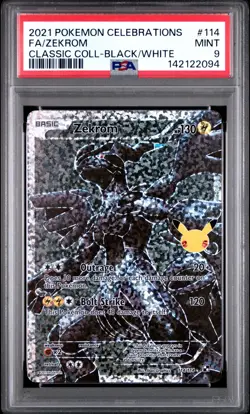 PSA 9 ZEKROM 114/114 FULL ART CELEBRATIONS CLASSIC COLLECTION POKEMON ⚡ - Image 1