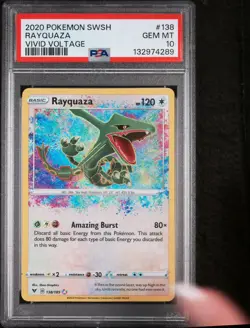 2020 POKEMON SWORD & SHIELD VIVID VOLTAGE #138 RAYQUAZA PSA 10 - Image 1