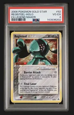 2006 Pokemon Ex Legend Maker #92 Registeel Gold Star Holo Ex Legend Maker PSA 4 - Image 1