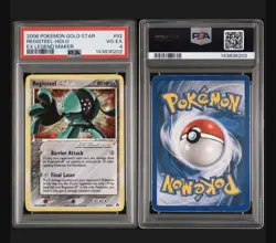 2006 Pokemon Ex Legend Maker #92 Registeel Gold Star Holo Ex Legend Maker PSA 4 - Image 3