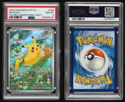 Pikachu (Paldea Adventure Chest) Holo Pokemon Scarlet & Violet Black Star PSA 8 - Image 3