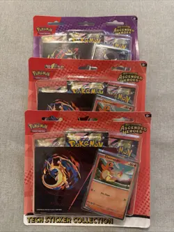 (3) Pokemon Mega Evolution Ascended Heroes Tech Sticker Collection 3 pack - Image 1