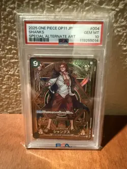 2025 ONE PIECE OP11-A FIST OF DIVINE SPEED SPECIAL ALTERNATE ART SHANKS PSA 10 - Image 1