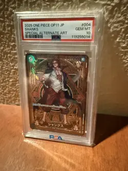 2025 ONE PIECE OP11-A FIST OF DIVINE SPEED SPECIAL ALTERNATE ART SHANKS PSA 10 - Image 2