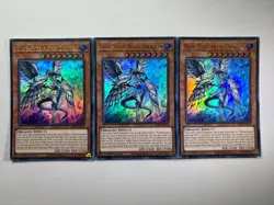 3 x Blue-Eyes Abyss Dragon RA01-EN016 Ultra Rare 1st Edition YuGiOh Playset NM - Image 1