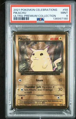 2021 POKEMON CELEBRATIONS ULTRA-PREMIUM COLLECTION #58 PIKACHU PSA 9 - Image 1
