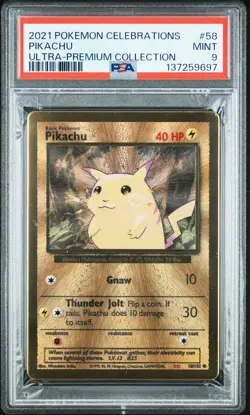 2021 POKEMON CELEBRATIONS ULTRA-PREMIUM COLLECTION #58 PIKACHU PSA 9 - Image 1